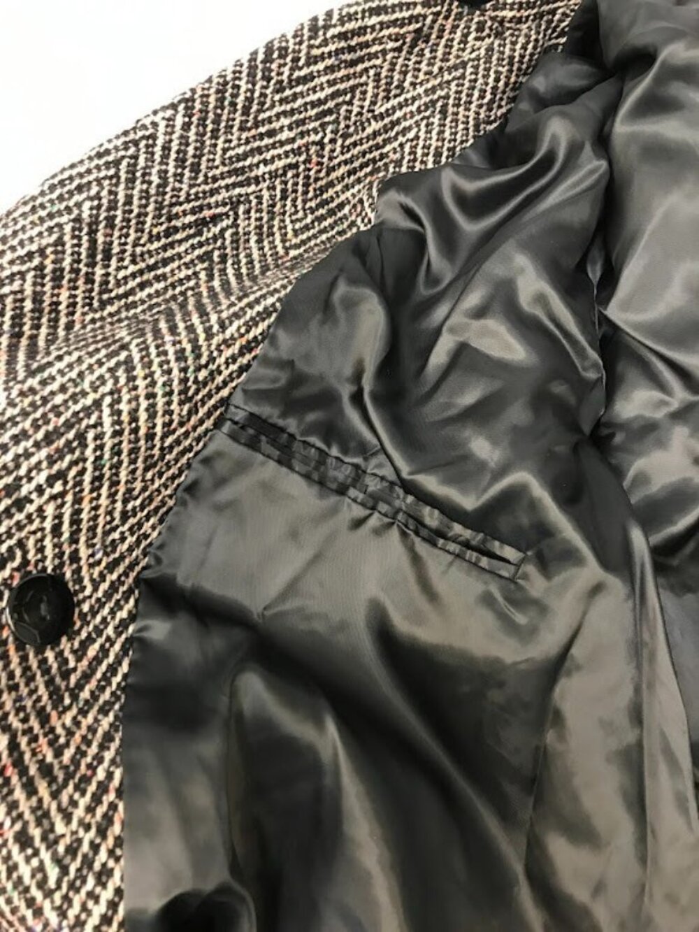 NWT Ronny Kobo Women's Kiki Charcoal Herringbone Coat Large - Picture 6 of 9